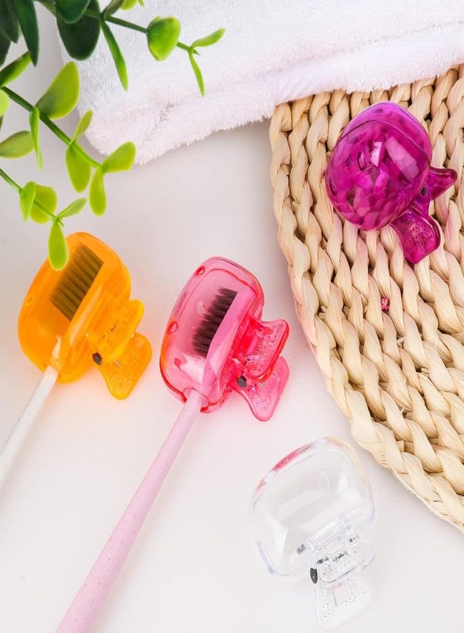 ZIBUYU® 4Pcs Toothbrush Cap Clip Travel Toothbrush Head Hygiene Protection Dustproof Cover Universal 1.8'' Toothbrush Head Protector Compatible with Kids and Adult Toothbrushes for Safe Storage - Image 5